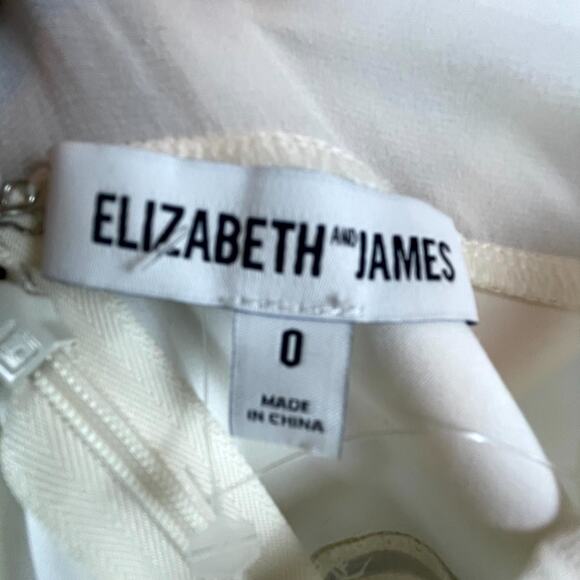 Elizabeth And James Skater Dress Womens 0 White Pleated Sheer Cutout Preppy - Picture 3 of 7